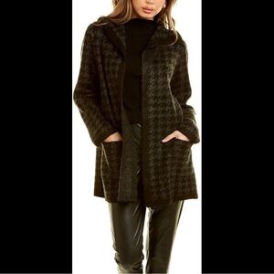 Max Studio Black Houndstooth sweater jacket